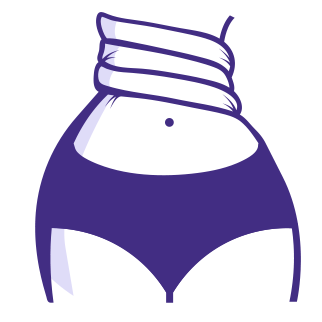 Icon of a stomach being twisted like a towel to represent discomfort of IBS-C (Irritable Bowel Syndrome with Constipation).
