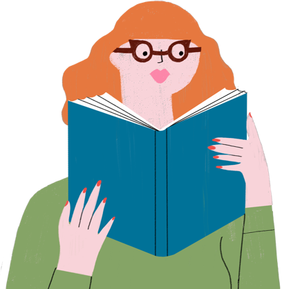 Illustration of a person reading about psoriasis comorbidities