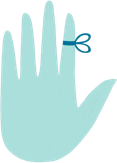 Illustration of hand with bow tied around index finger