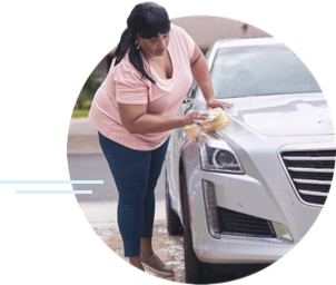 Woman Washing Car
