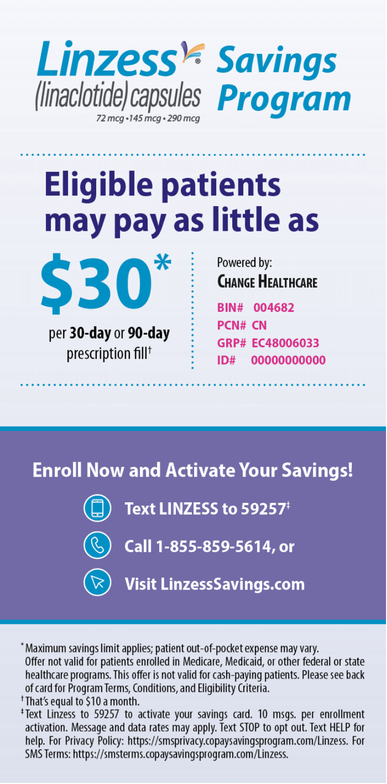 Prescription Savings For LINZESS® (linaclotide) For HCPs