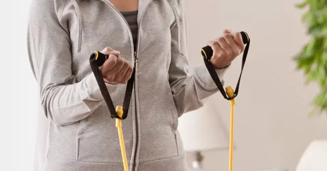 Picture of someone using exercise bands