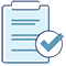 Illustration of a clipboard with a checkmark over it