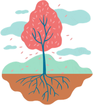 Illustration of a tree representing the roots of psoriasis
