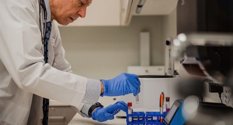 male lab worker in the lab