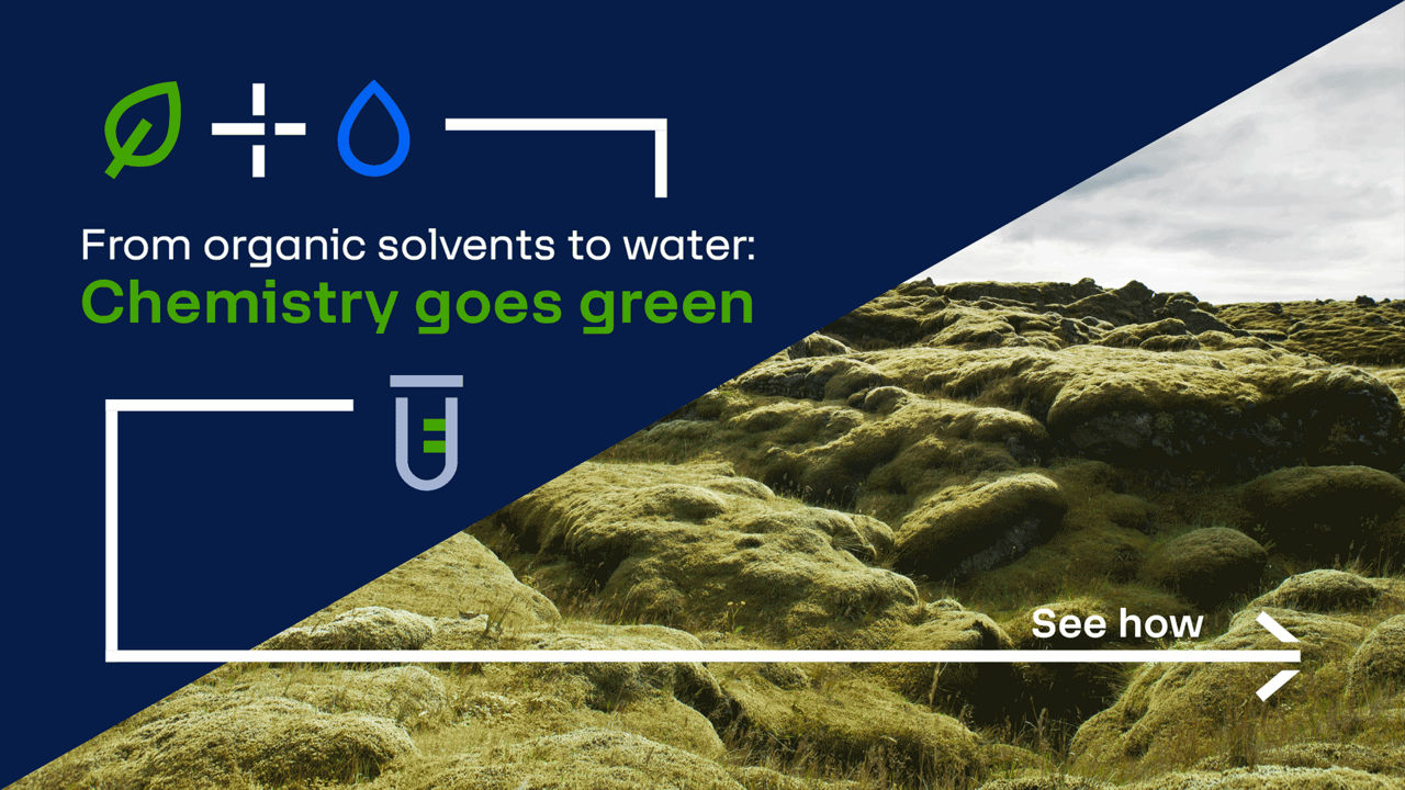 Organic solvents to water