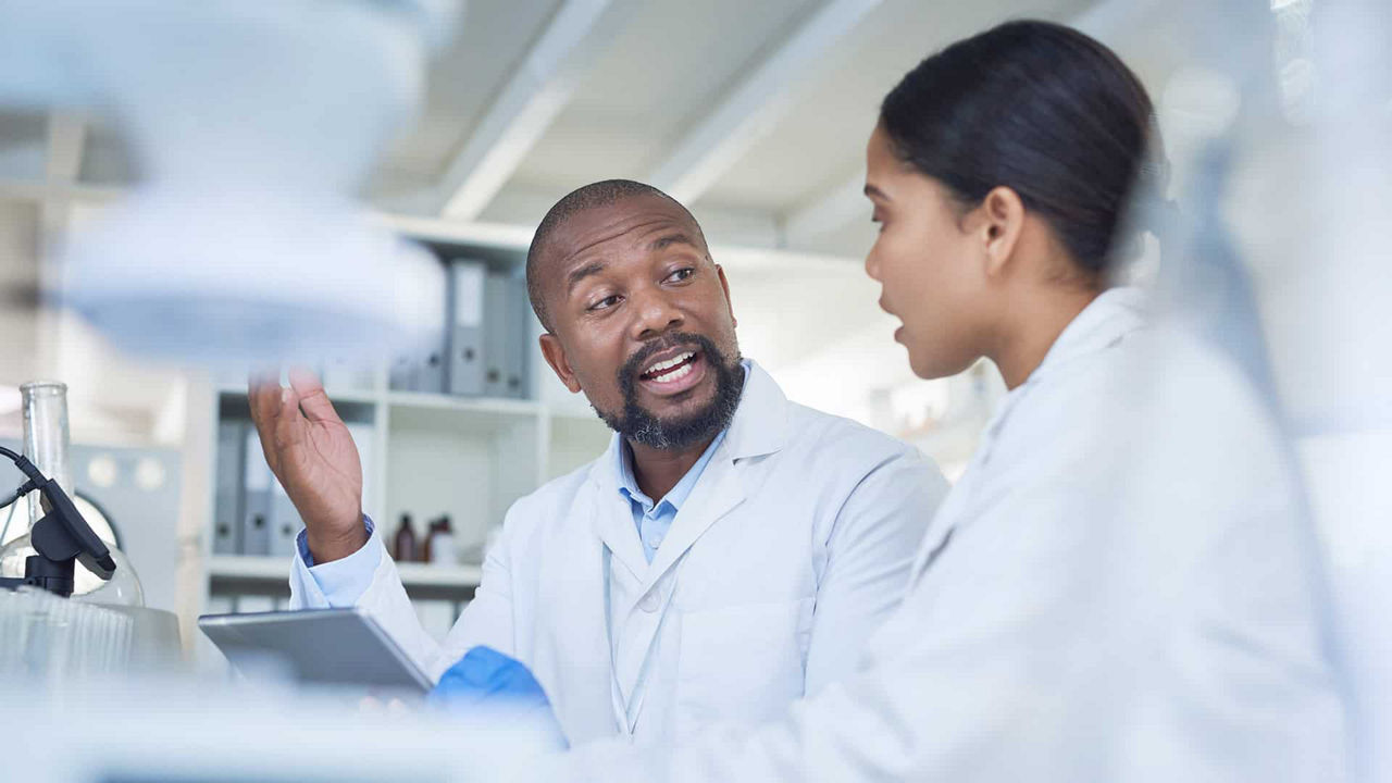 male female in lab promo