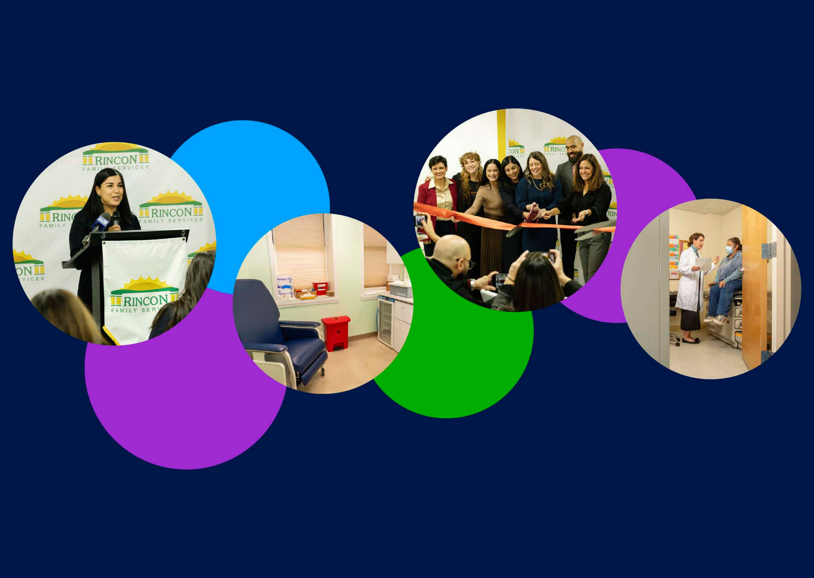 collage of images of people in clinic