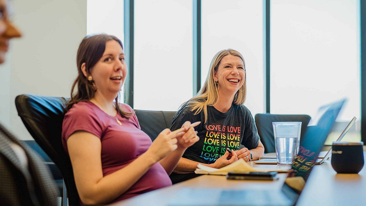 two women in conference room 