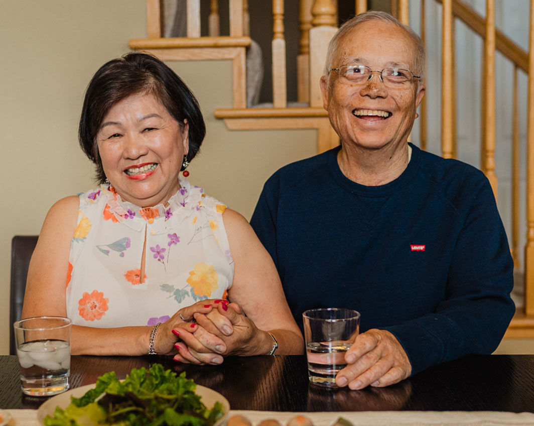 older couple at table