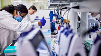woman with pipette