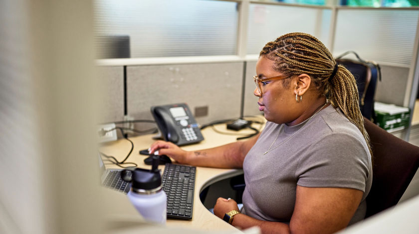 woman at desk